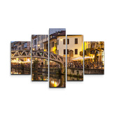 Obraz - 5-dílný Město: 125x90 cm