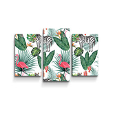 Obraz - 3-dílný Zebra a plameňák: 75x50 cm