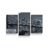 Obraz - 3-dílný Noční New York 2: 75x50 cm