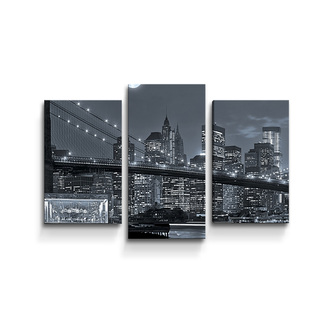 Obraz - 3-dílný Noční New York 2: 75x50 cm