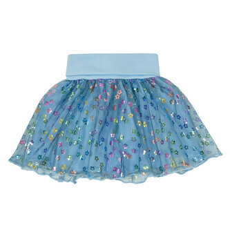 Dívčí kolová sukně Flower tulle; Barva: modrá; Velikost: 86 - 92