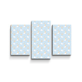 Obraz - 3-dílný Měsíčky, hvězdičky a mráčky: 75x50 cm