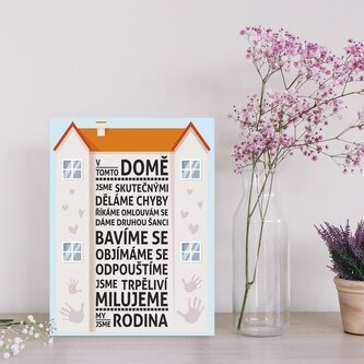 Dárková cedulka V tomto domě: 30x40 cm