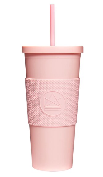 Pohár na pití s brčkem, 625ml, Neon Kactus, růžový Pohár na pití s brčkem, 625ml, Neon Kactus, růžový