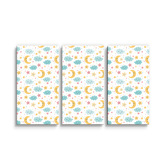 Obraz - 3-dílný Měsíc a modré mráčky: 120x80 cm