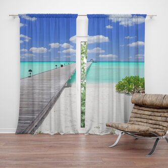 Závěs Molo na pláži: 2ks 140x250cm