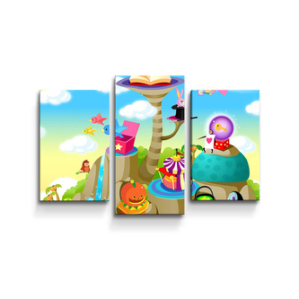 Obraz - 3-dílný Pohádkový svět: 75x50 cm