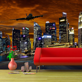 Tapeta Letadlo nad mrakodrapy: 125x75 cm