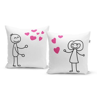 Polštáře On a ona: 2ks 40x40 cm