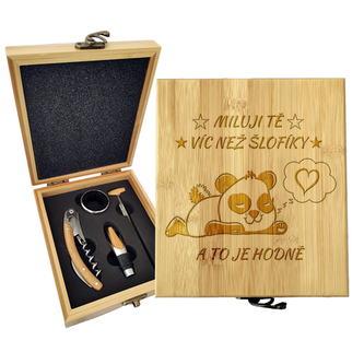 Dárková sada na víno Miluji tě víc než šlofíky: 147×168×49 mm