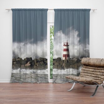 Závěs Maják ve vlnách: 2ks 140x250cm