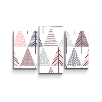 Obraz - 3-dílný Barevné stromky: 75x50 cm