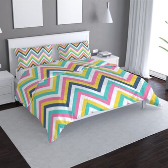 Povlečení Duhové klikyháky: 140x200 / 90x70 Povlečení Duhové klikyháky: 140x200 / 90x70