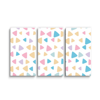 Obraz - 3-dílný Barevné trojúhelníčky: 120x80 cm