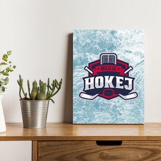 Dárková cedulka Miluju hokej: 30x40 cm