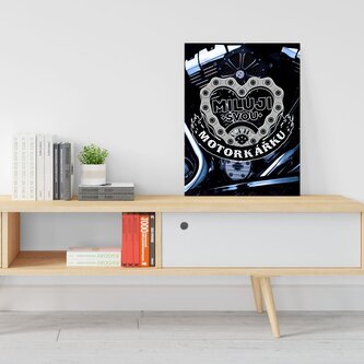 Dárková cedulka Miluji svou motorkářku: 30x40 cm
