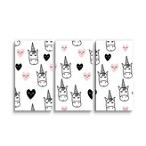 Obraz - 3-dílný Hlava jednorožce: 120x80 cm