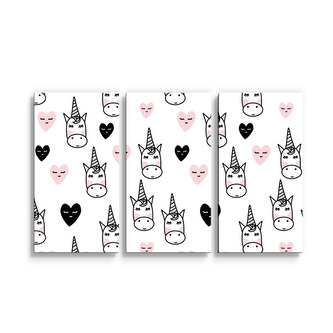 Obraz - 3-dílný Hlava jednorožce: 120x80 cm