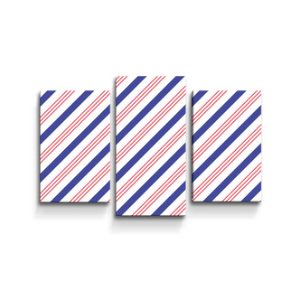 Obraz - 3-dílný Modročervené pruhy: 75x50 cm