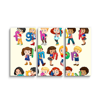 Obraz - 3-dílný Abeceda: 120x80 cm