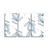 Obraz - 3-dílný Modré lístky: 120x80 cm