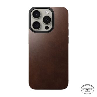 Nomad Magnetic Horween Leather Back, brown - iPhone 15 Pro
