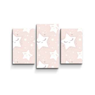 Obraz - 3-dílný Spící hvězdičky: 75x50 cm