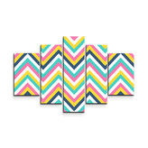 Obraz - 5-dílný Duhové klikyháky: 125x90 cm