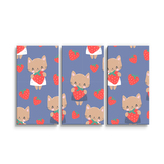 Obraz - 3-dílný Kočičky s jahodami: 120x80 cm