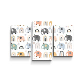 Obraz - 3-dílný Animovaní sloni: 75x50 cm