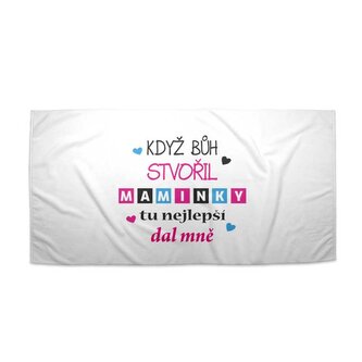 Ručník Když Bůh stvořil maminky: 70x140 cm