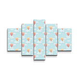 Obraz - 5-dílný Horkovzdušné balony na nebi: 125x90 cm