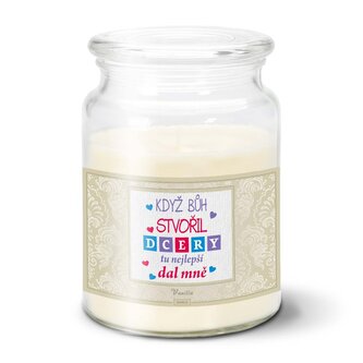 Svíčka Když Bůh stvořil dcery: 500 g 