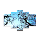 Obraz - 5-dílný Holé větve: 125x90 cm