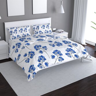 Povlečení Modré kvítí: 140x200 / 90x70 Povlečení Modré kvítí: 140x200 / 90x70