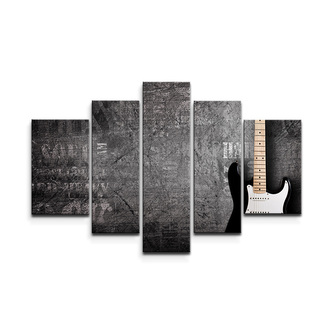 Obraz - 5-dílný Kytara: 125x90 cm