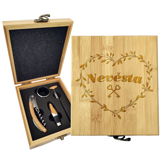 Dárková sada na víno Nevěsta srdce: 147×168×49 mm