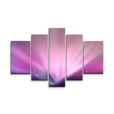 Obraz - 5-dílný Fialová záře: 125x90 cm