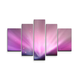 Obraz - 5-dílný Fialová záře: 125x90 cm