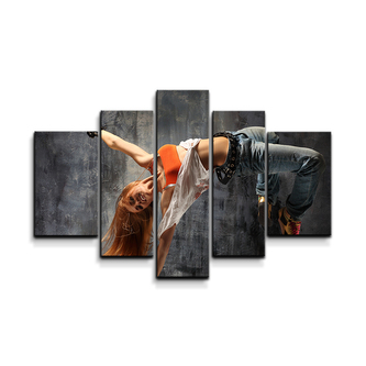 Obraz - 5-dílný Tanečnice: 125x90 cm