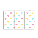 Obraz - 3-dílný Tříbarevná srdíčka: 120x80 cm