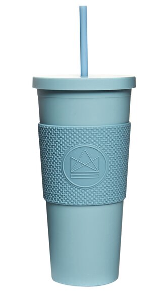 Pohár na pití s brčkem, 625ml, Neon Kactus, modrý Pohár na pití s brčkem, 625ml, Neon Kactus, modrý