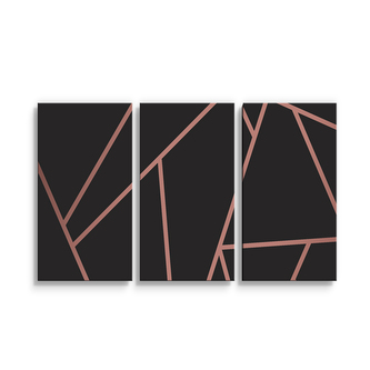 Obraz - 3-dílný Růžové obrazce: 120x80 cm