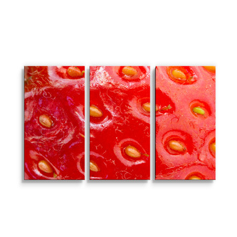 Obraz - 3-dílný Detail jahody: 120x80 cm