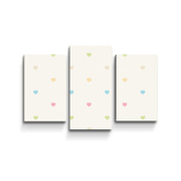 Obraz - 3-dílný Barevná srdíčka na béžové: 75x50 cm