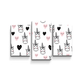 Obraz - 3-dílný Hlava jednorožce: 75x50 cm