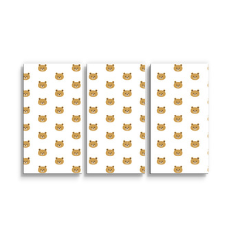 Obraz - 3-dílný Medvídci na bílé: 120x80 cm