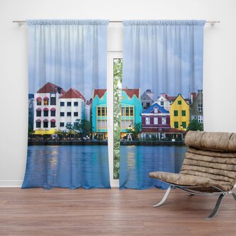 Závěs Domky u moře: 2ks 140x250cm Závěs Domky u moře: 2ks 140x250cm