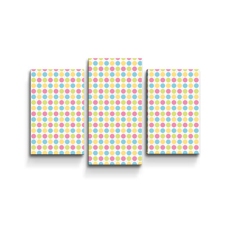 Obraz - 3-dílný Veselé barevné puntíky: 75x50 cm