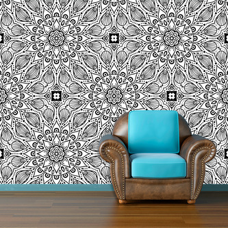 Tapeta Bílé mehendi: 208x125 cm